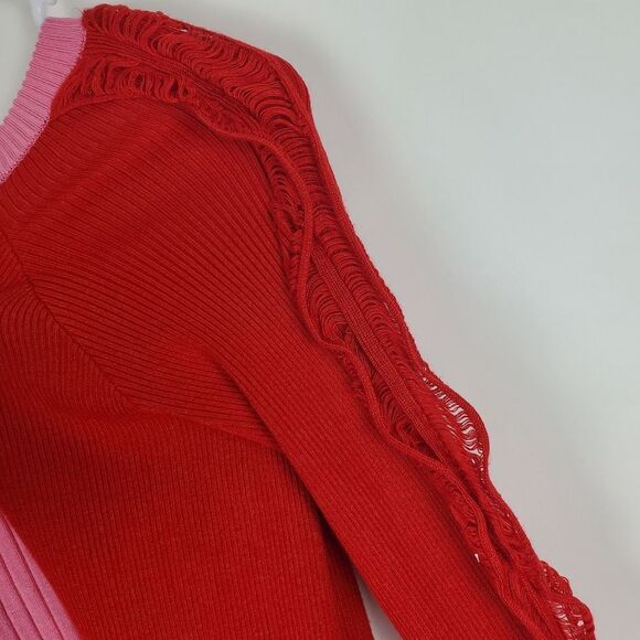 SILVIAN HEACH Ribbed Pullover Sweater Detailed Sleeves Color Block Trendy Girly - Picture 3 of 6